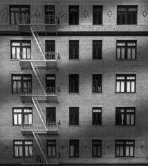 Windows of Building Black and White