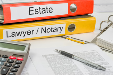 Folders with the label Estate and Lawyer