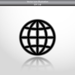 Vector globe web flat icon
