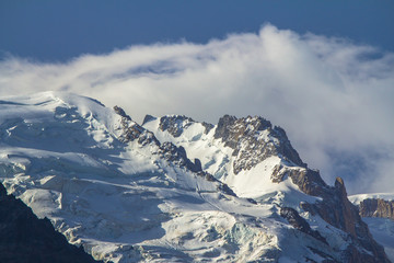 Fototapeta na wymiar View to Mont Blanc and Glacier