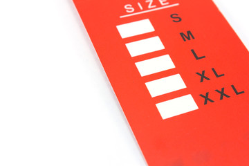 Size Tag isolated