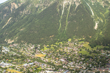Aerial view of Chamonix   