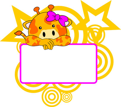 chibi baby giraffe cartoon bill board