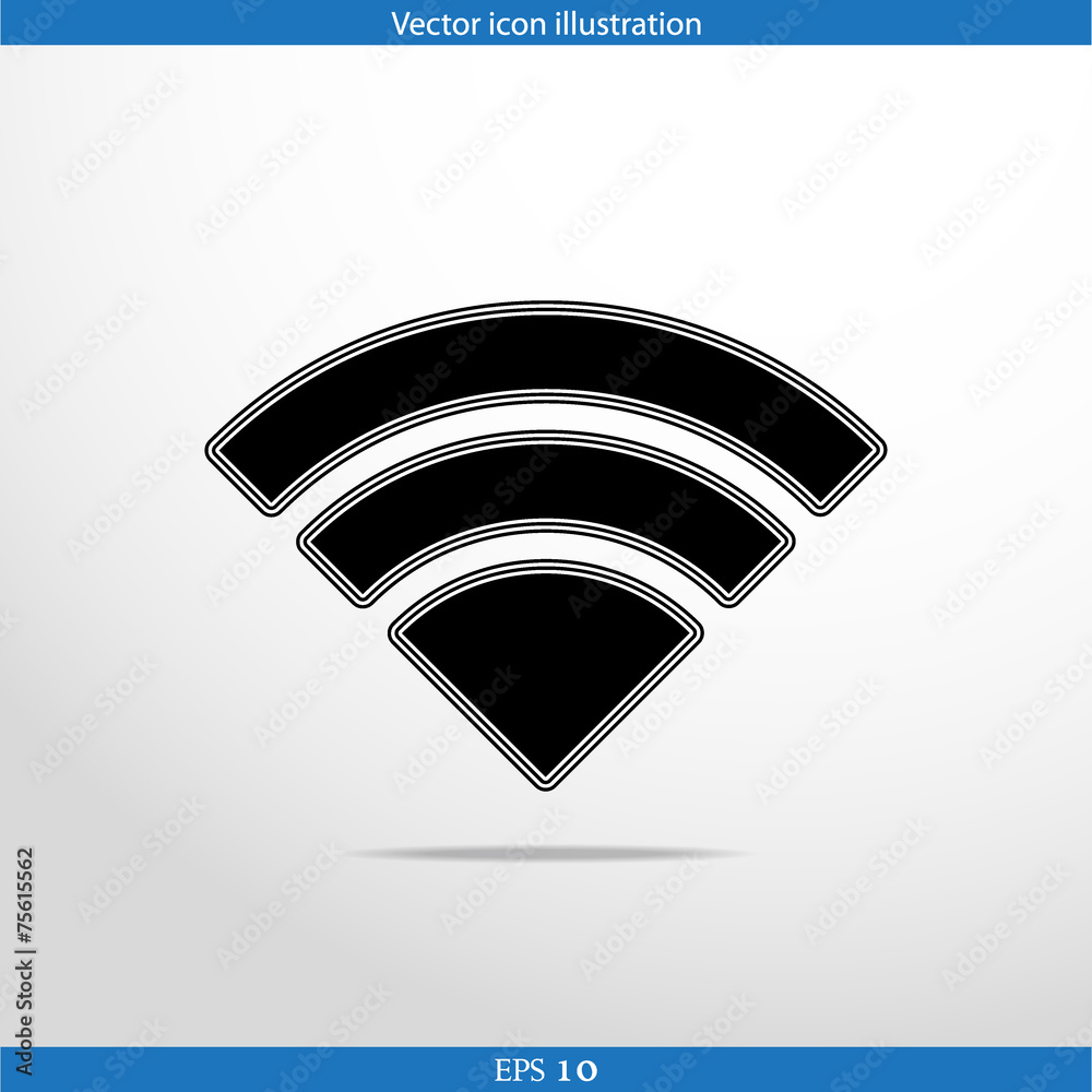 Wall mural vector wi fi web flat icon