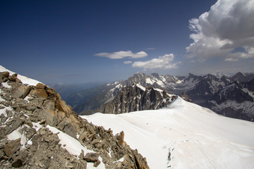 Mont Blanc massif in the Alps