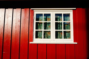 Window in wooden house