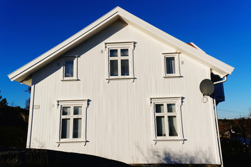 White wooden house wall
