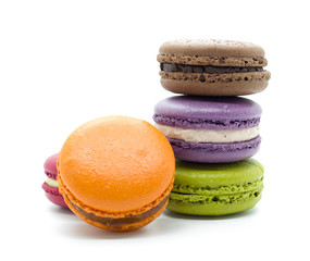 French colorful macarons.