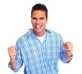 Naklejka premium Young happy man.