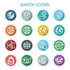 earth long shadow icons