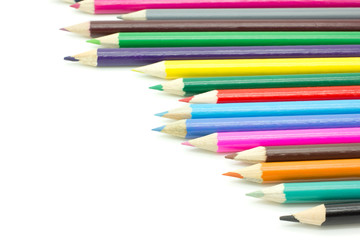 Color pencils isolated on white background