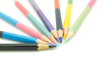 Color pencils isolated on white background