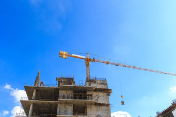 Construction site with cranes