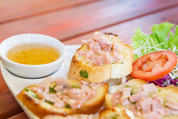 Pork bread thai snack