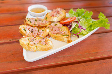 Pork bread thai snack