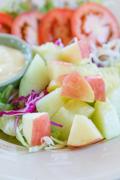 Fruits and vegetables salad