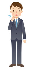スーツを着た男性　就活　不安