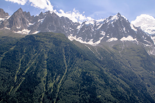 View to Mont Blanc and Glacier