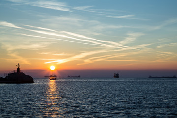 Fototapeta premium Tanker in the bay of Trieste