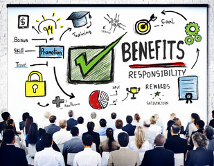 Benefits Gain Profit Earning Income Business Seminar Concept