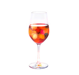 vibrant bokeh in wine glass, colorful concept