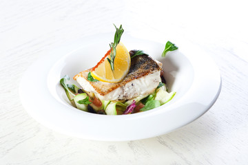 Grilled fish on the grill