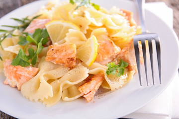 pasta and salmon
