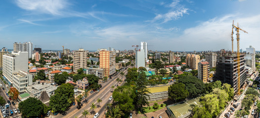 Aerial view of downtown Maputo - obrazy, fototapety, plakaty
