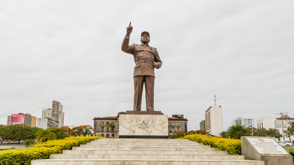 Statue of Samora Moisés Machel at Independence  Square - obrazy, fototapety, plakaty