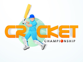 Fototapeta na wymiar Batsman in playing action for Cricket Championship.