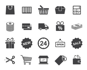 Shopping icons set