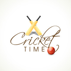 Cricket sports concept with bats and ball.
