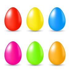 Easter set paschal eggs isolated on white background