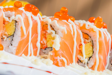 Salmon sushi roll