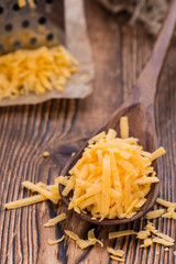 Heap of grated Cheddar