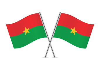 Burkina Faso flags. Vector illustration.