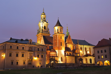 Fototapeta na wymiar Night view of Krakow, Poland