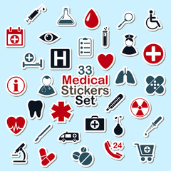 Set of medical icon stickers