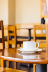 Coffee cup in coffee shop