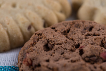 close view on brown cookie