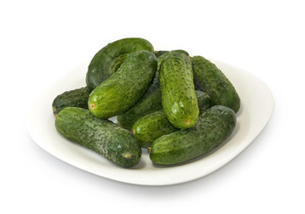 plate with cucumber