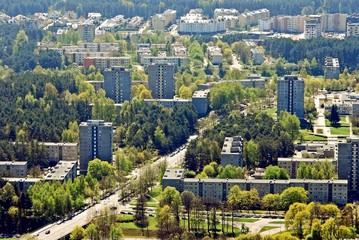 Vilnius city capital of Lithuania aerial view