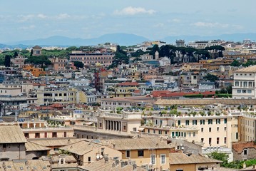 Fototapeta na wymiar Rome aerial view from Vittorio Emanuele monument