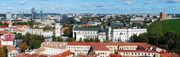 Fototapeta na wymiar Vilnius city aerial view from Vilnius University tower