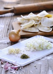 Preparing fresh ravioli.