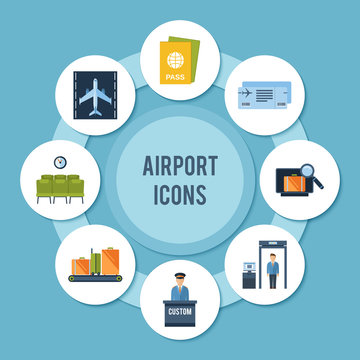 Airport Icons Set