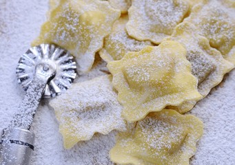 Preparing fresh ravioli..
