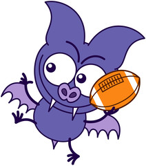 Purple bat playing football