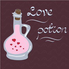Blue flask with love potion