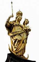 Mariensäule am Marienplatz München freigestellt
